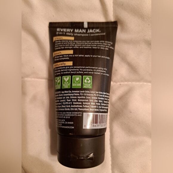 Every Man Jack 2 in 1 Shampoo + conditioner trial size - Picture 2 of 2